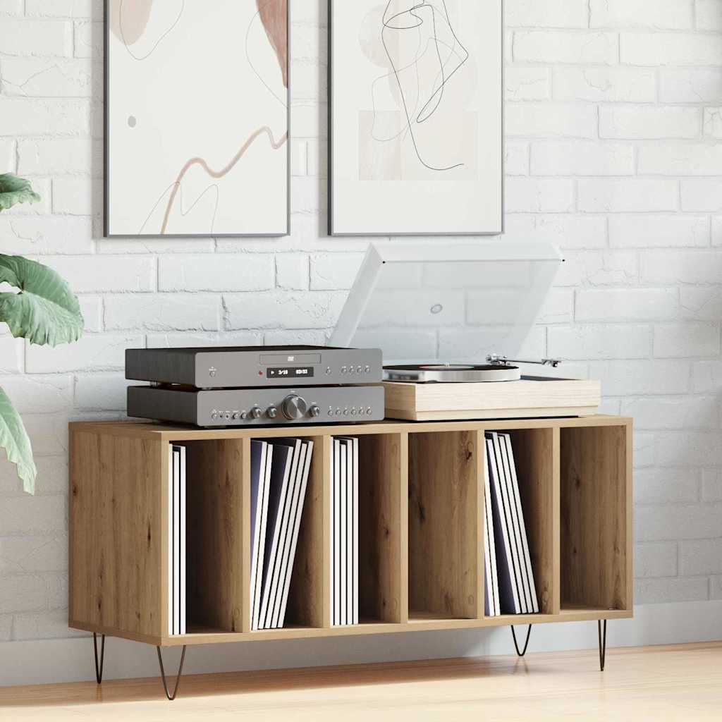Record Cabinet 100x38x48 cm Engineered Wood Artisan oak