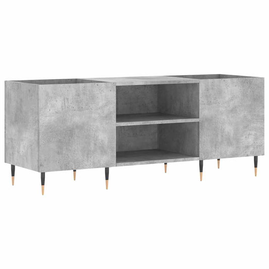 The media storage cabinet showing the central open shelving unit and side storage compartments