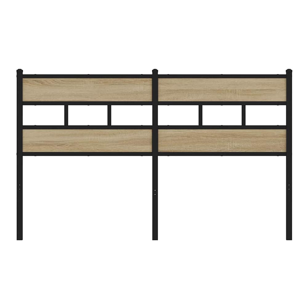The headboard viewed directly from the front showing the symmetrical design and wood grain finish