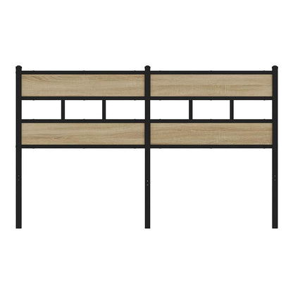 The headboard viewed directly from the front showing the symmetrical design and wood grain finish