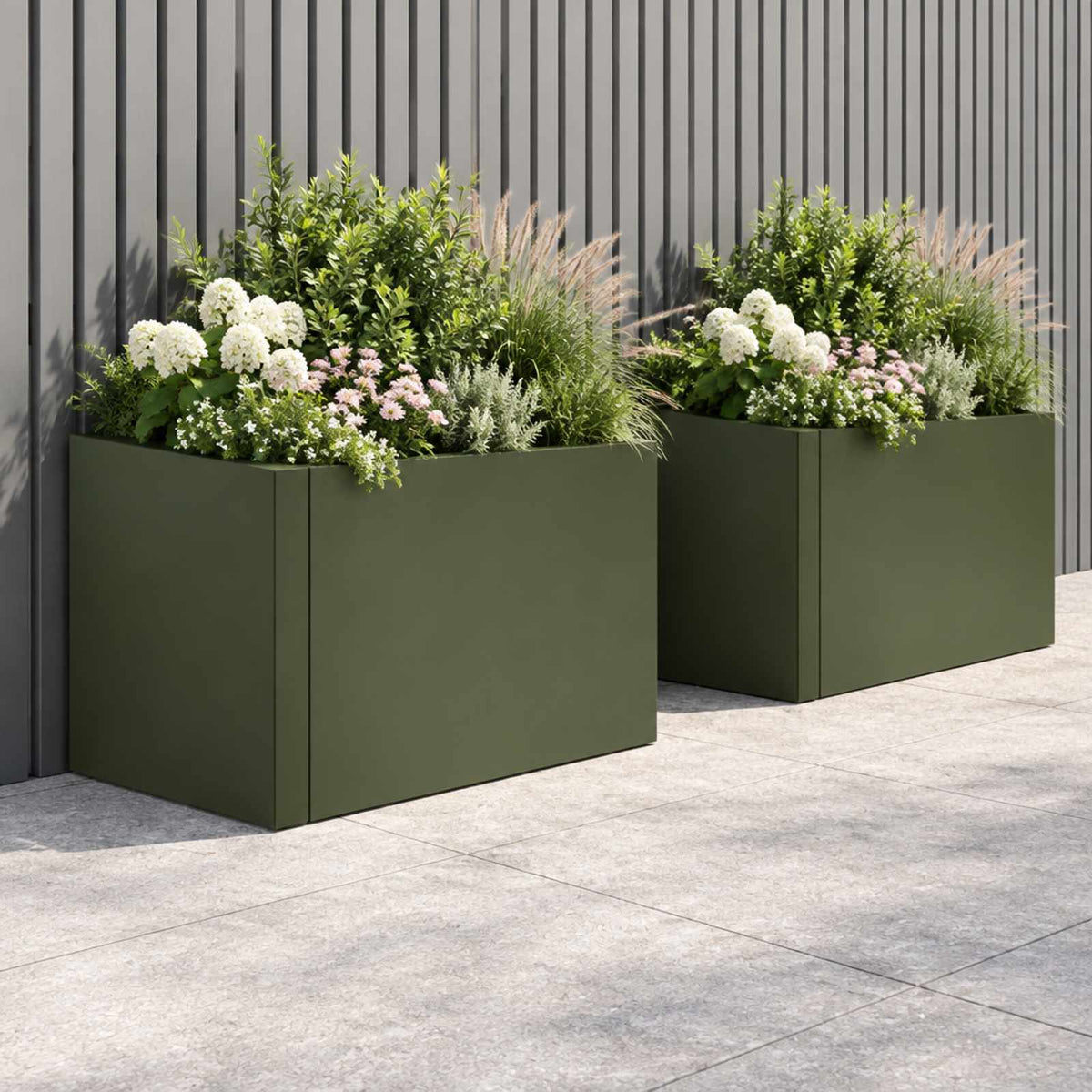 Retaining Wall Steel Olive Green