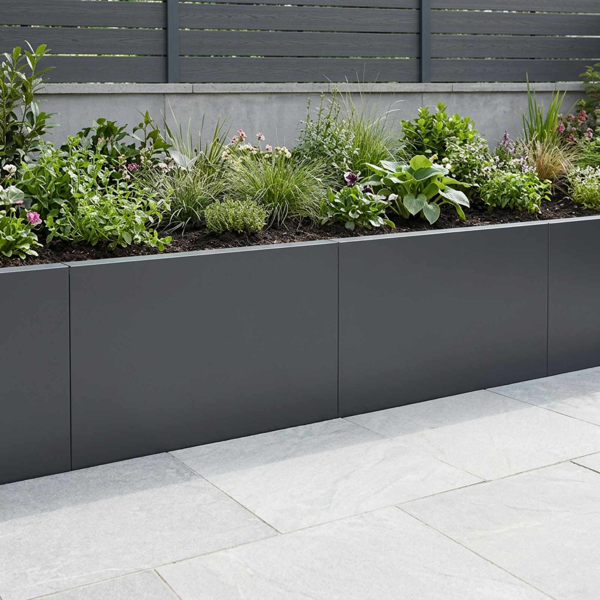 Retaining Wall 60 x 12 x 30 cm Steel Height 30 cm 2 Width 60 cm Anthracite