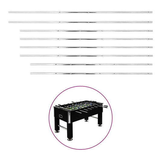 Rods for Football Table 8 pcs 15,9 mm shown with a complete foosball table in a circular frame