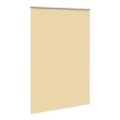 The beige blackout roller blind shown from a slight angle