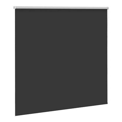 the blackout roller blind hanging down, showing the side profile