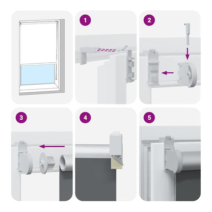 diagram showing how to install the roller blind fittings