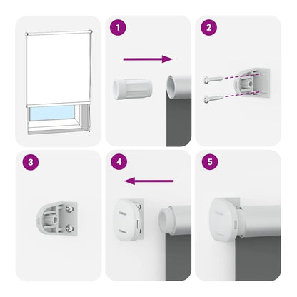 Diagram showing the assembly of the roller blind mechanism