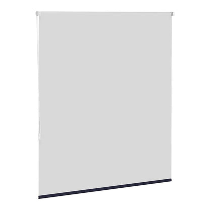 the blackout roller blind with the fabric partially rolled down