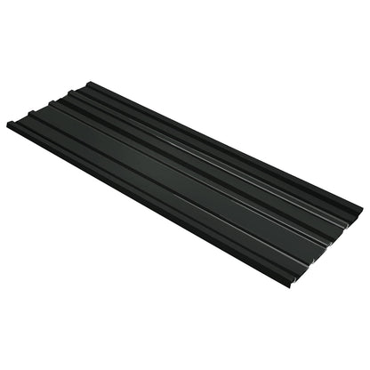 Roof Panel 12 pcs 129 x 45 cm Galvanised steel Anthracite