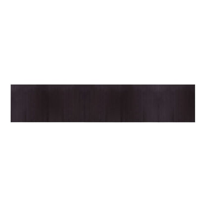 A dark brown rectangular rug made of bamboo slats, shown flat against a white background