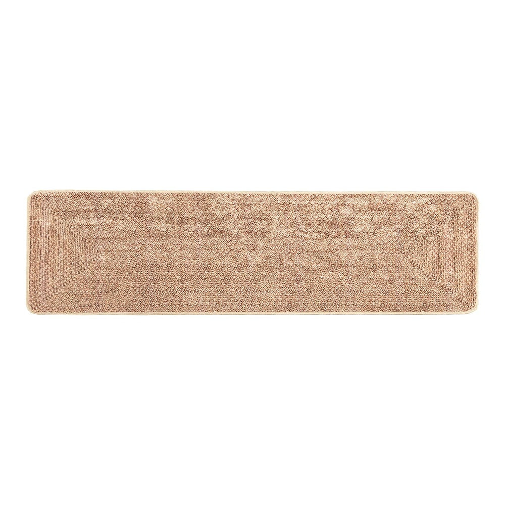the MARSA brown polyester and PVC rug runner laid flat showing its full rectangular shape