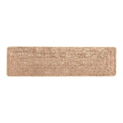 the MARSA brown polyester and PVC rug runner laid flat showing its full rectangular shape