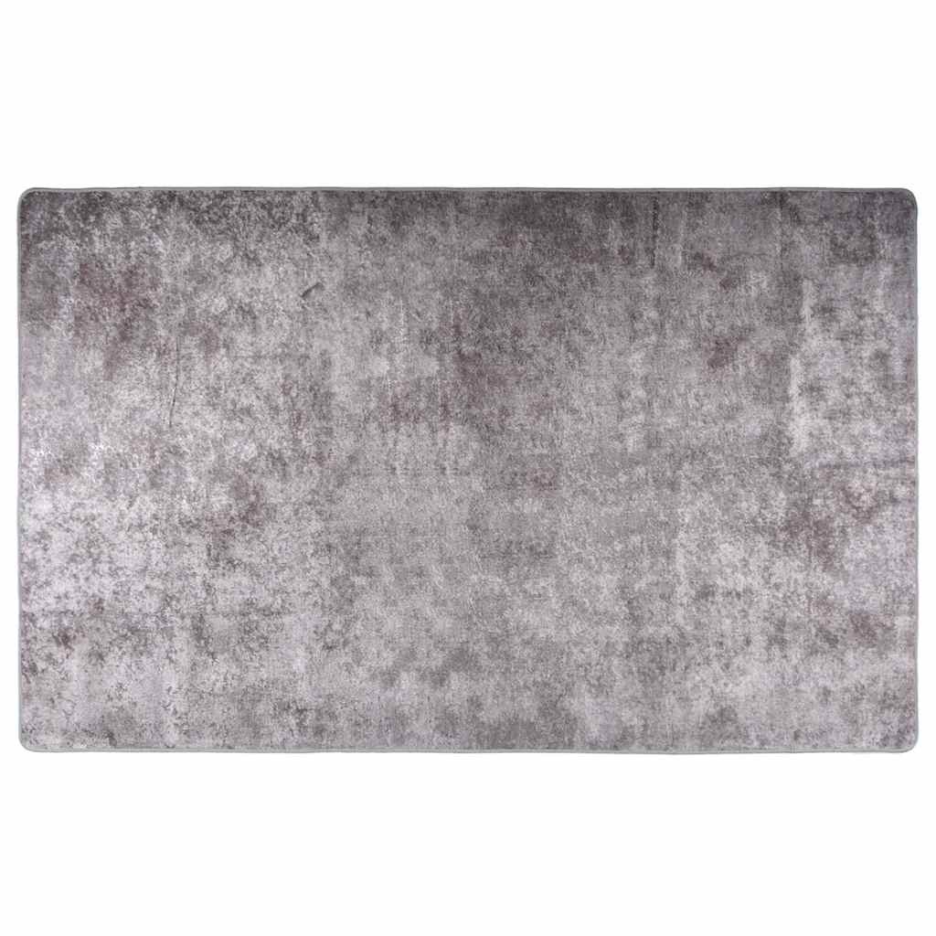 Rug Washable Grey is a rectangular floor covering with a mottled grey surface pattern