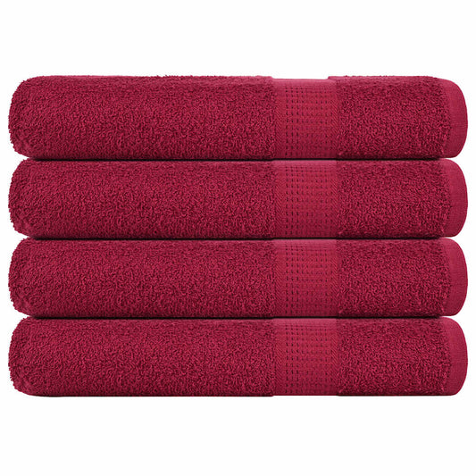 vidaXL Sauna Towels "FROGN" 4 pcs Bordeaux 360 gsm, a stack of four folded towels