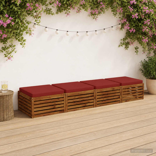 Seat Cushions SOEST 100% Polyester Red 60 x 60 x 7 cm 4 Height 7 cm Width 60 cm Red (melange)–Wine red (polyester) Red (melange)