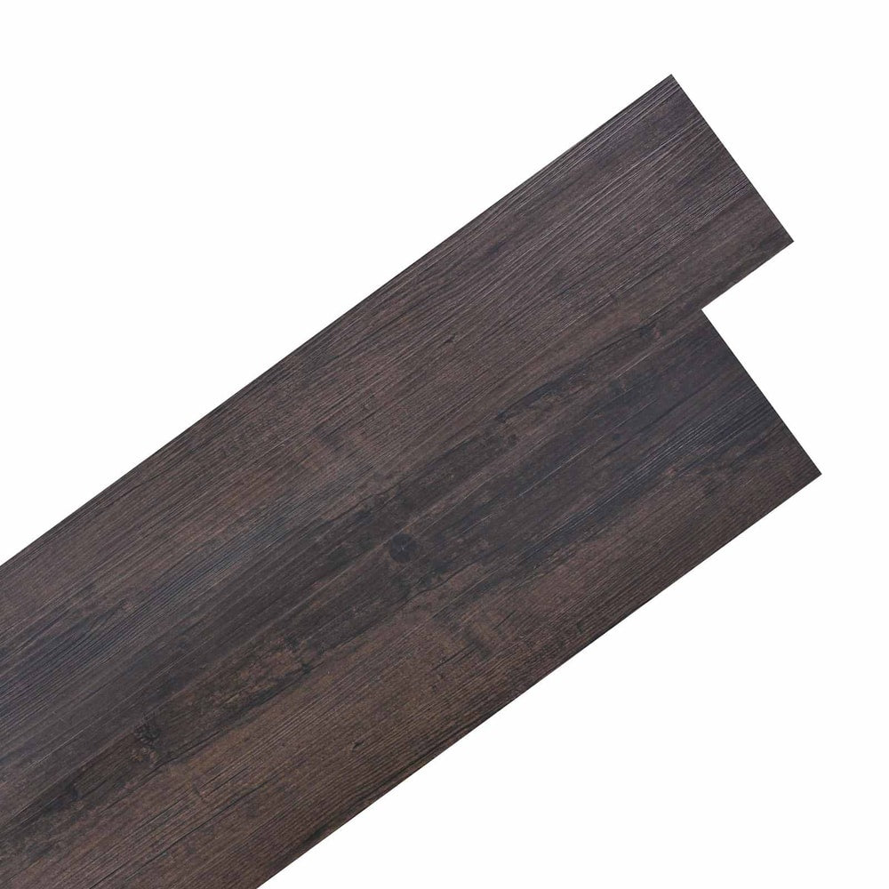 vidaXL Self-adhesive PVC Flooring Planks Dark Brown showing the wood grain texture