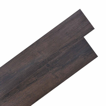 vidaXL Self-adhesive PVC Flooring Planks Dark Brown showing the wood grain texture