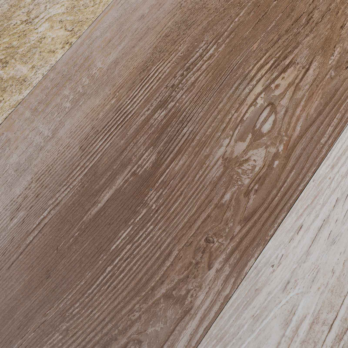 Detail of the wood washed effect on the self-adhesive PVC flooring planks