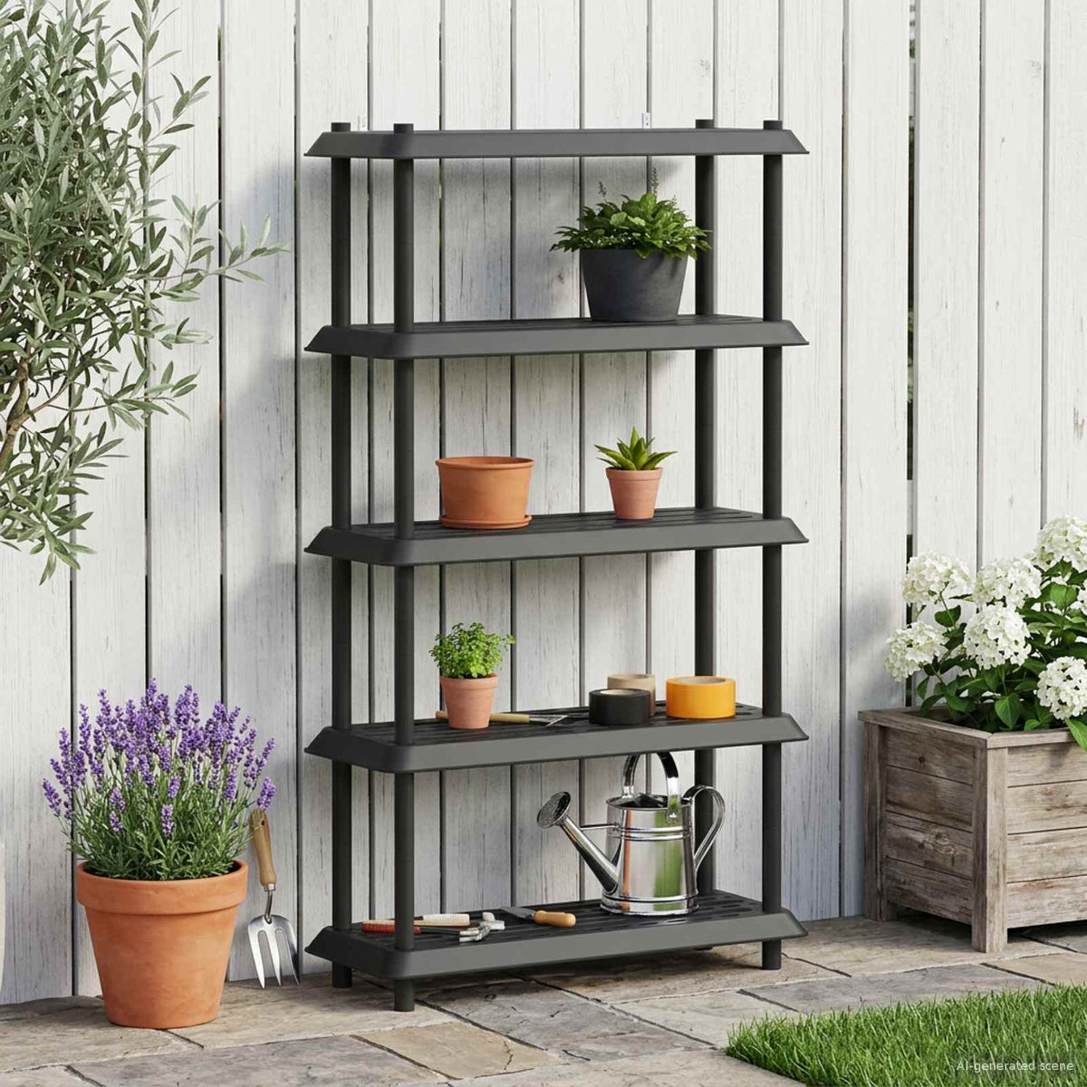 Shelving Unit 5-Tier PP Anthracite