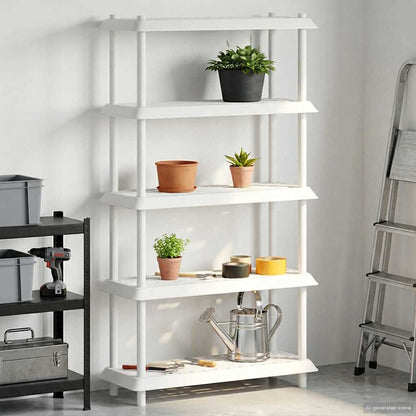 Shelving Unit 5-Tier PP White
