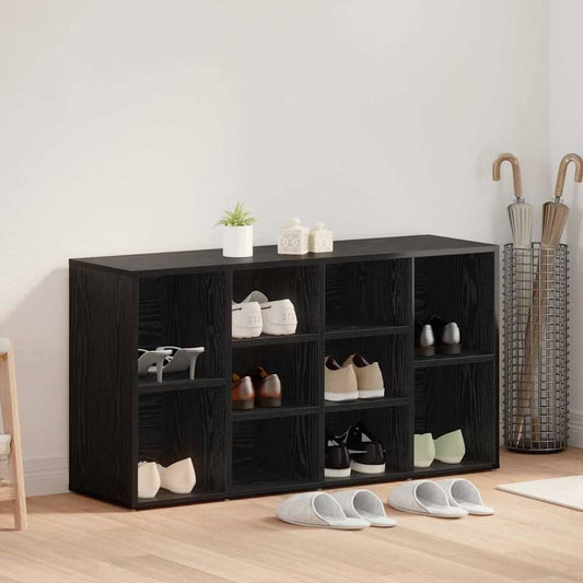 Shoe Bench 103x30x55 cm Engineered Wood Black oak