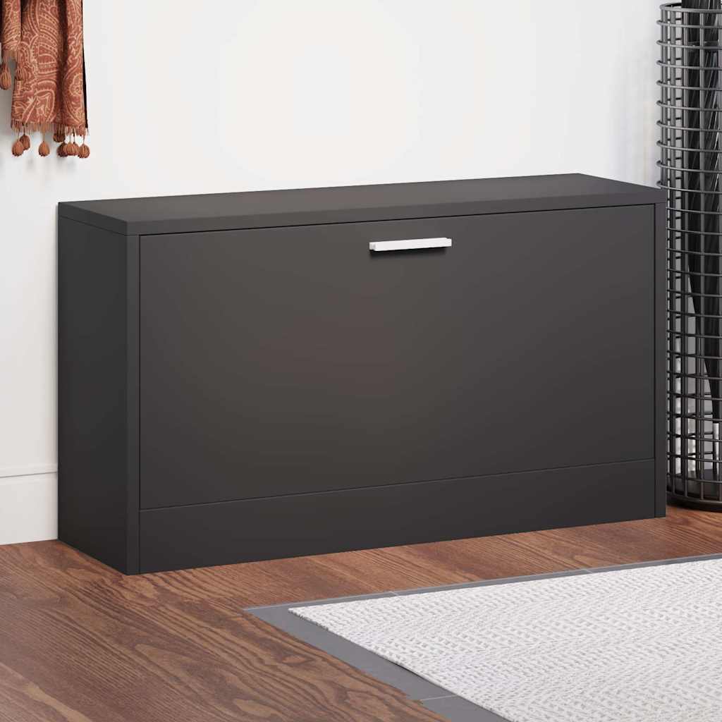 Shoe Bench 80x24x45 cm Engineered Wood Black