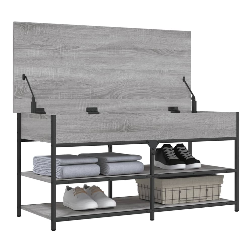 the storage and entryway bench with the top compartment open