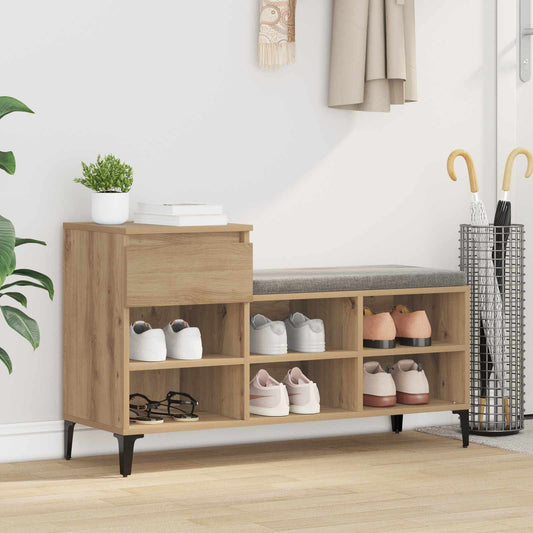 Shoe Cabinet 102x36x60 cm Engineered Wood Artisan oak