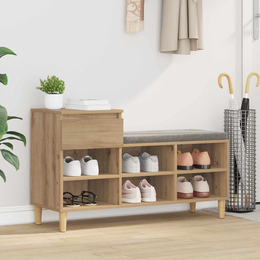 Shoe Cabinet 102x36x60 cm Engineered Wood Artisan oak