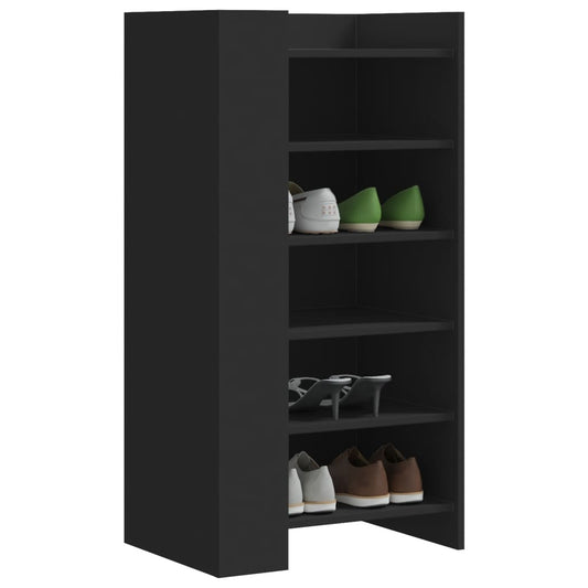 Shoe Cabinet 52x37,5x100 cm Engineered Wood Black