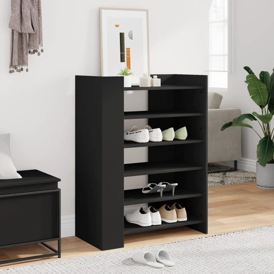 Shoe Cabinet 74,5x37,5x100 cm Engineered Wood Black
