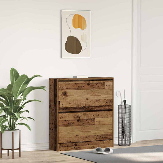 Shoe Cabinet 80x21x87,5 cm Engineered Wood Width 80 cm Depth 21 cm Height 87.5 cm Old wood