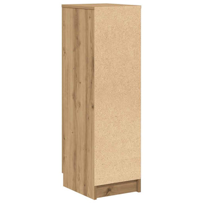 Rear view of the shoe cabinet, revealing the unfinished engineered wood on the back panel