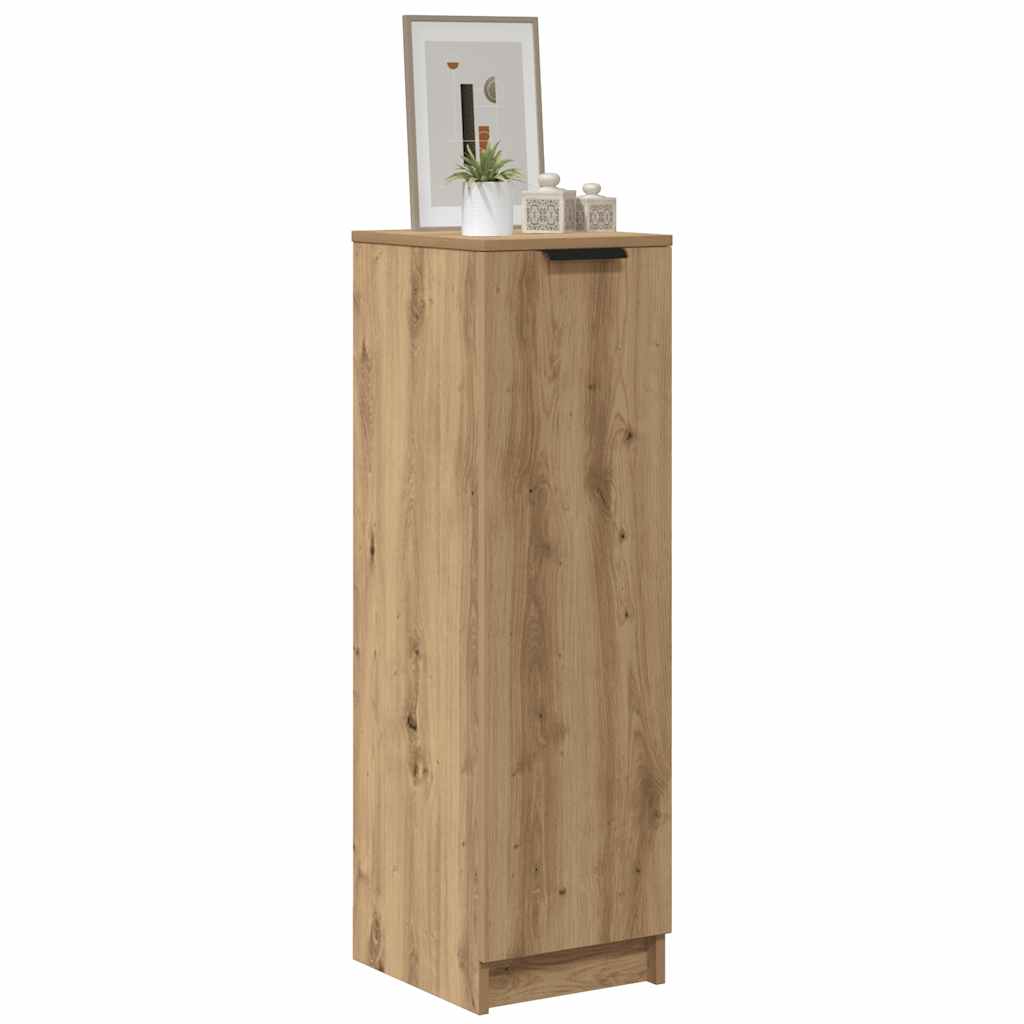 vidaXL Shoe Cabinet Artisan Oak Engineered Wood, a tall narrow cabinet with a single door and a handle