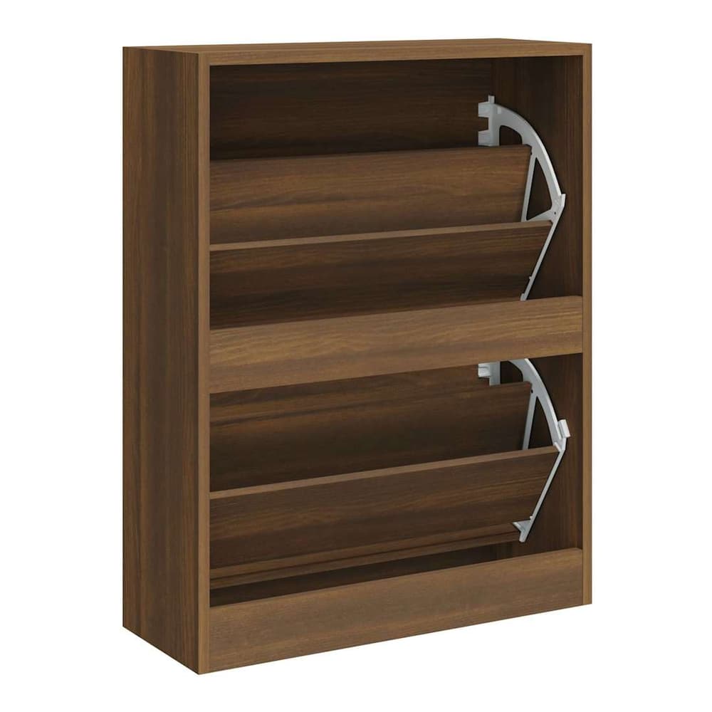 The shoe organiser with its drawers open, showing the interior storage shelves