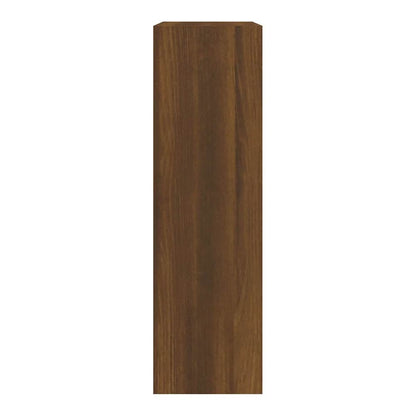 Side view of the brown oak engineered wood shoe cabinet