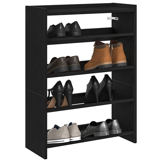 Shoe Rack 60x25x81 cm Engineered Wood Width 60 cm Height 81 cm Black