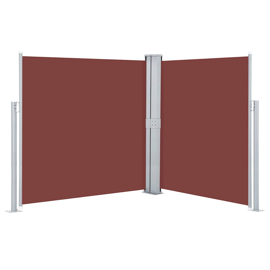 Retractable Side Awning Brown extended outwards
