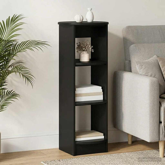 vidaXL Side Cabinet Black Engineered Wood in a living room setting next to a sofa