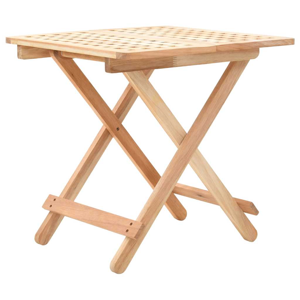 Foldable Side Table Solid Walnut Wood with a slatted top and criss-cross legs