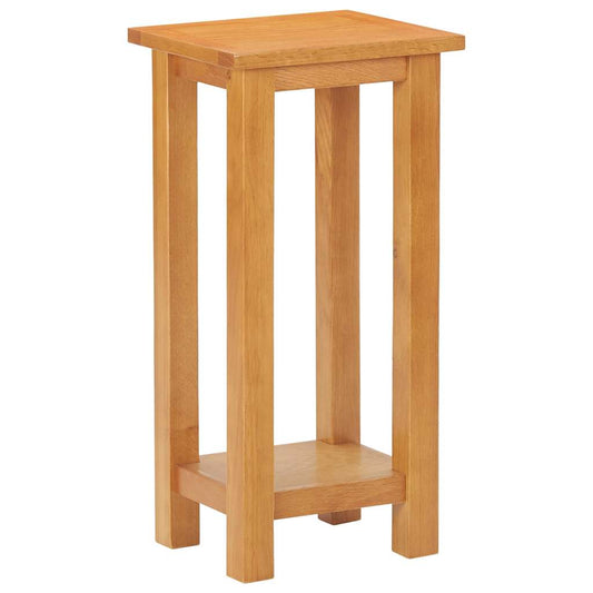 Side Table Solid Oak Wood shown from a high angle to reveal the top and lower shelf