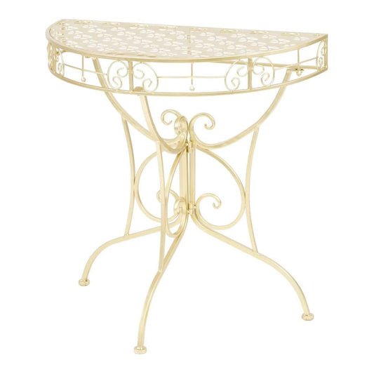 Side Table Vintage Style Half Round Metal 72x36x74 cm Gold
