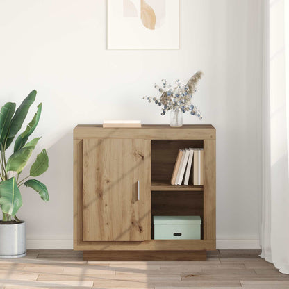 The buffet and sideboard is styled in a room with plants and books