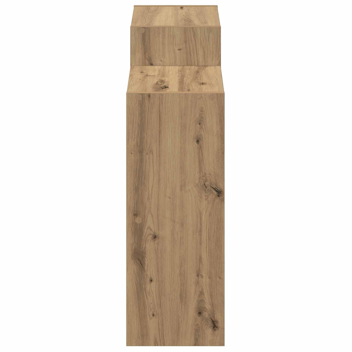 Close-up of the wood grain texture on the oak sideboard