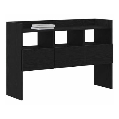 Buffet and sideboard with books on the top shelf