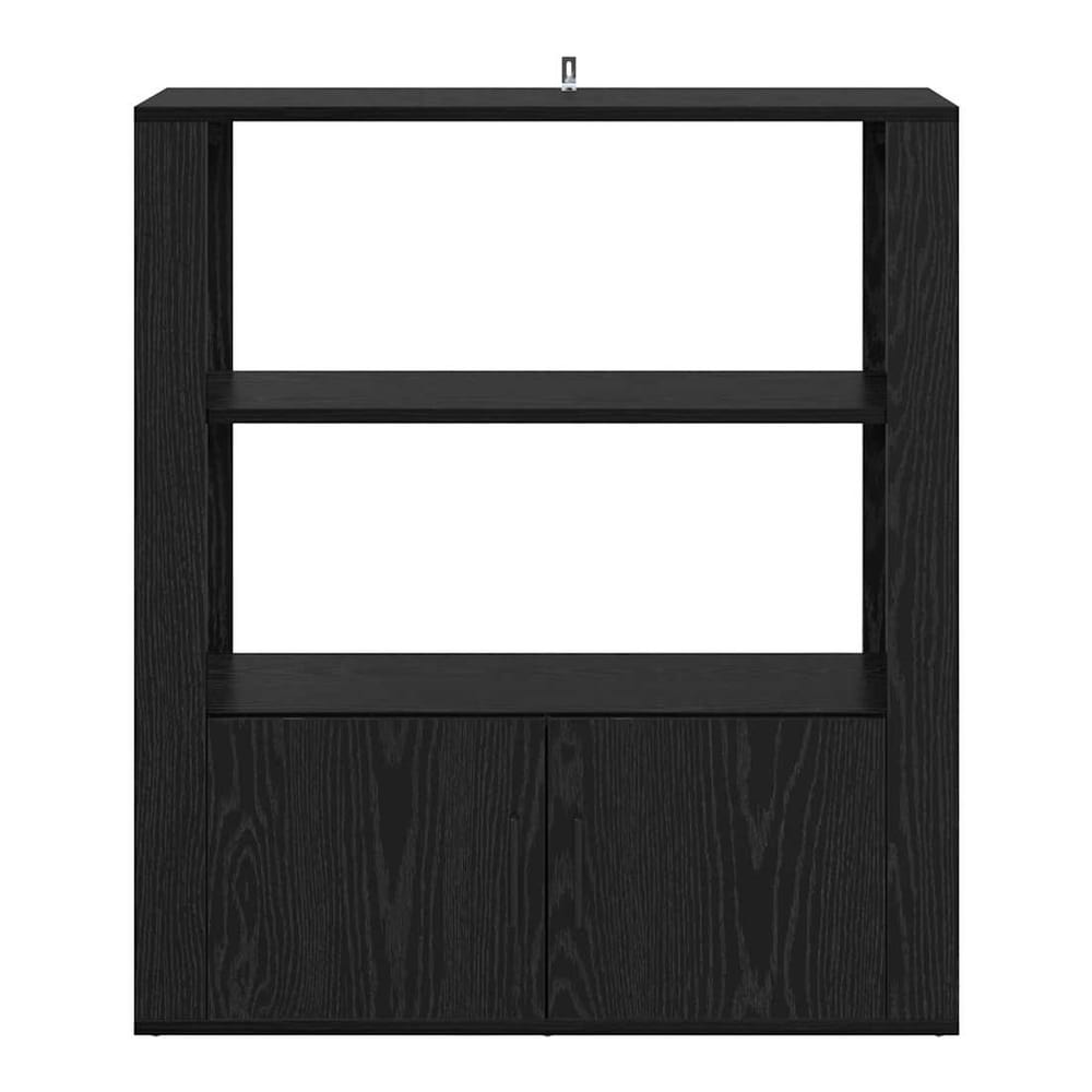 Black oak engineered wood sideboard with closed doors