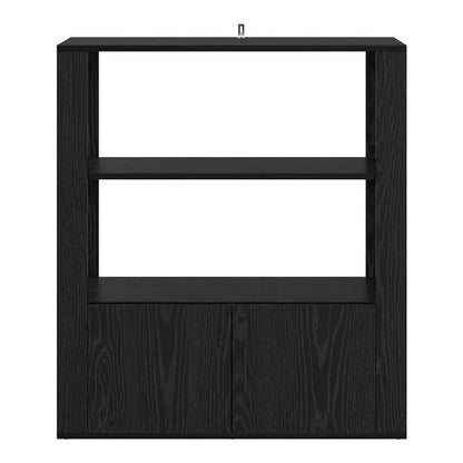 Black oak engineered wood sideboard with closed doors