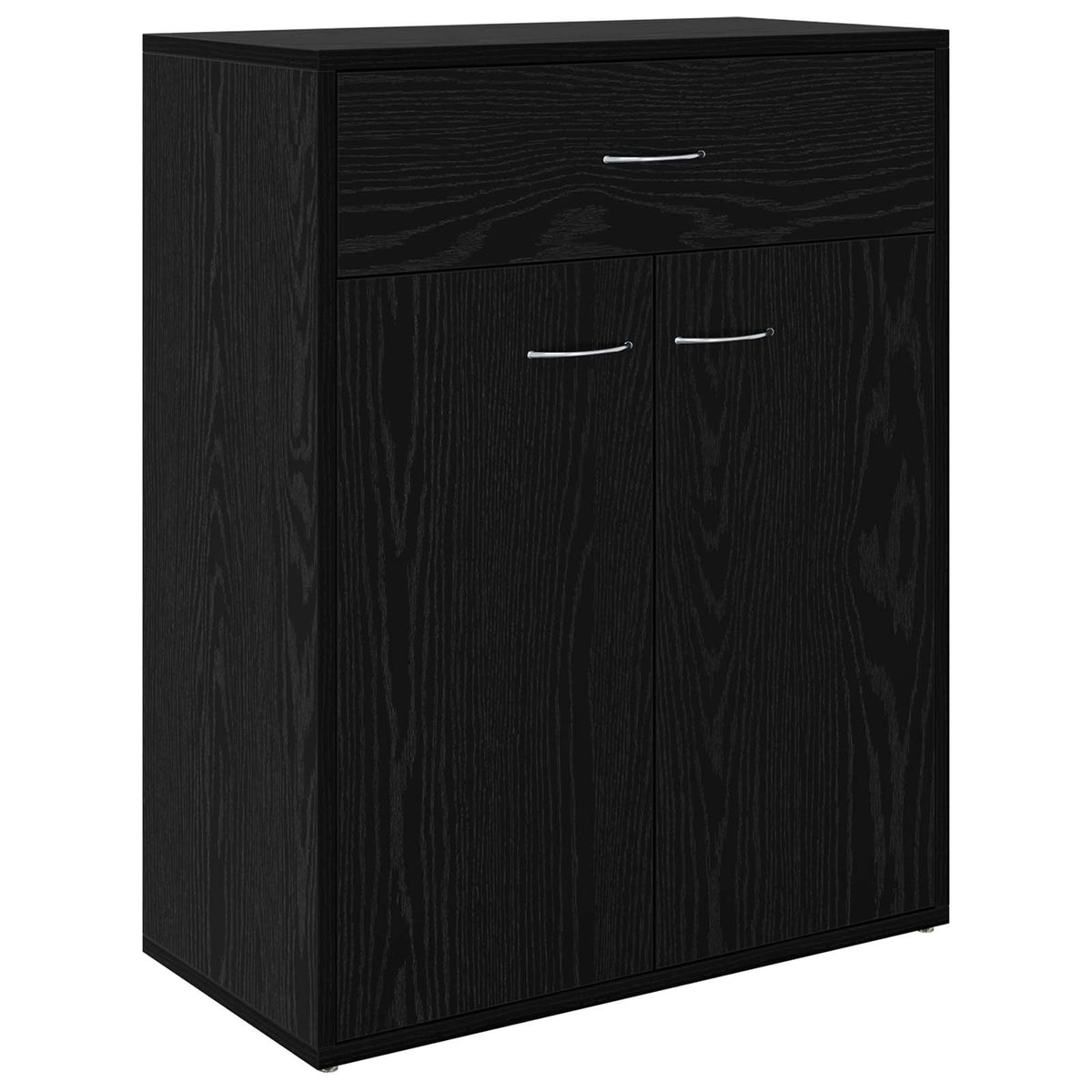 The black sideboard shown from a high angle against a plain white background