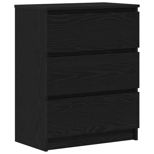 Black oak sideboard showing the textured wood grain close up