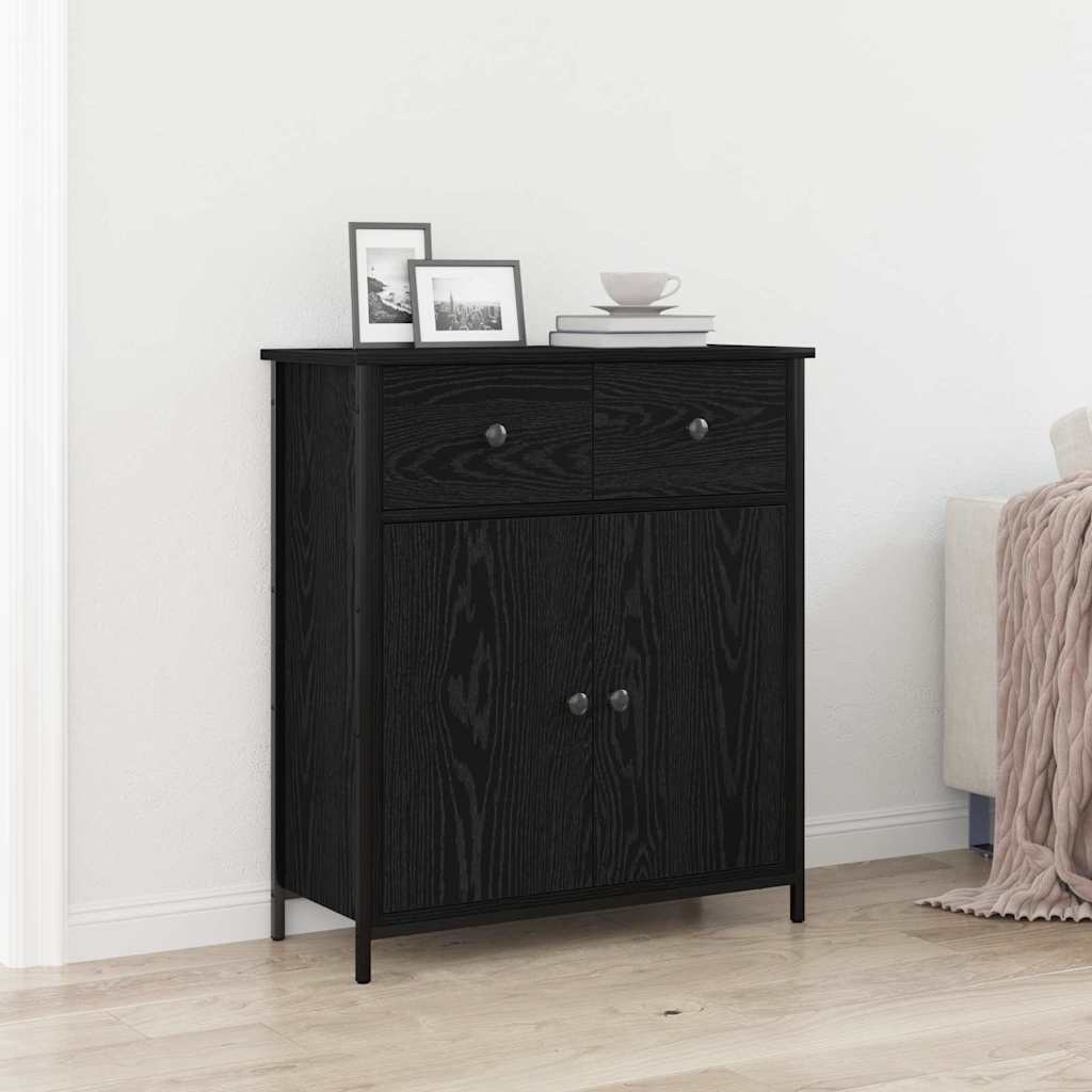 vidaXL Sideboard Black Oak 70 x 30 x 80 cm Engineered Wood 1